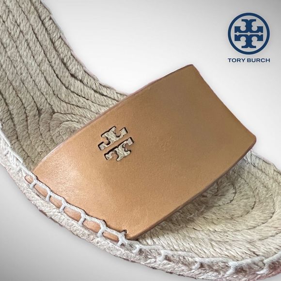 Tory Burch Bima 2 Espadrille Wedge 90mm Heel 8(M) Sandal Natural Vachetta $298 - Picture 11 of 14